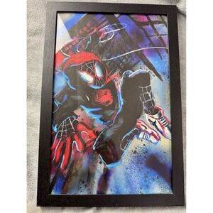 Miles Morales Spider-Man Framed Fan Art Print Marvel Spider-Verse Wall Decor